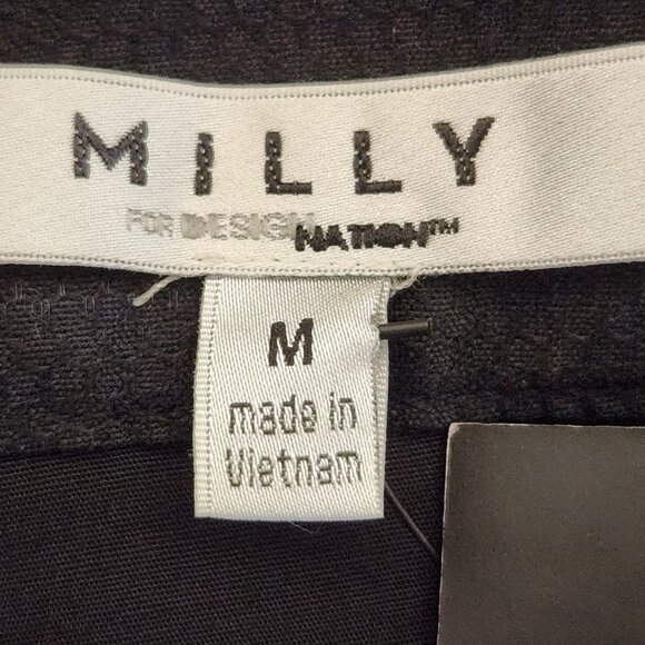 NWT Milly layered organza sheer midi full  pleated black skirt Sz M - Picture 9 of 11